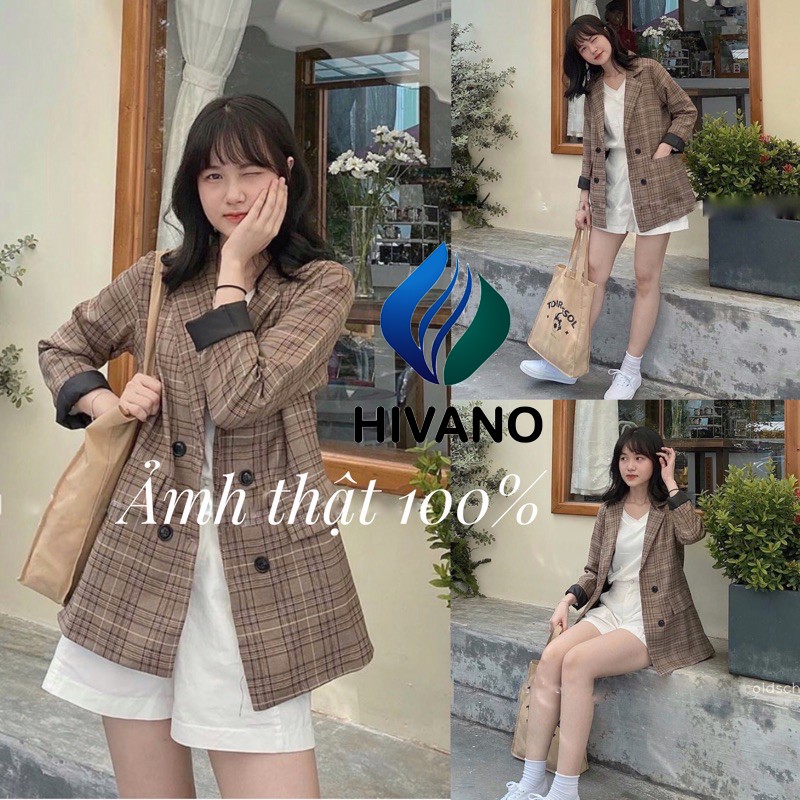 ÁO BLAZER 2 LỚP KẺ NÂU CHOCO , ÁO VEST SET ĐỒ NỮ (ảnh thật/sẵn) | BigBuy360 - bigbuy360.vn