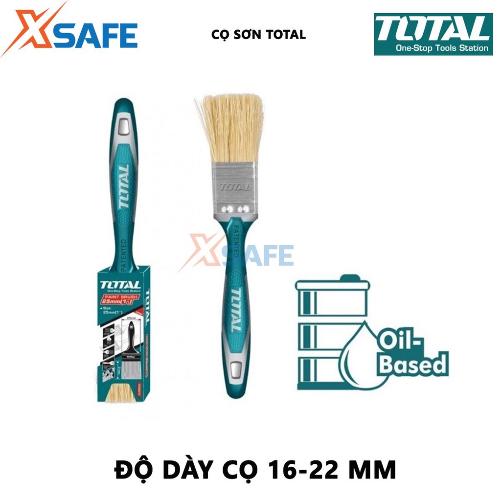 Cọ sơn TOTAL Chổi quét sơn chiều dài cọ 51-70mm, rộng 1-4 inch, độ dày cọ 16-22mm, tay cầm cao su chất lượng tốt - XSAFE