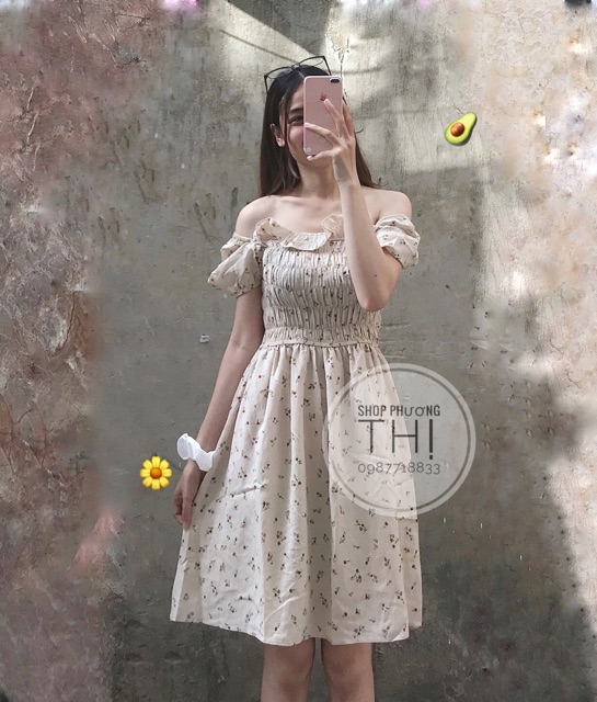 Váy chun eo bèo ngực mặc được hai kiểu - đầm tiểu thư vintage | BigBuy360 - bigbuy360.vn