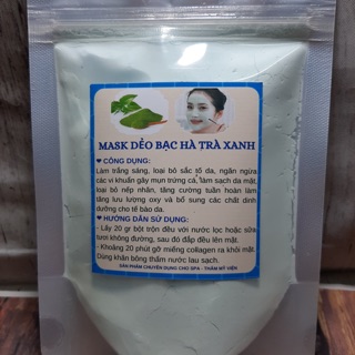 100gr Mask dẻo (bột mặt nạ) Bạc Hà Trà xanh handmade
