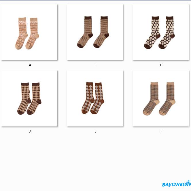 Vớ nữ dệt kim cổ cao in hình hoạt hình dễ thương