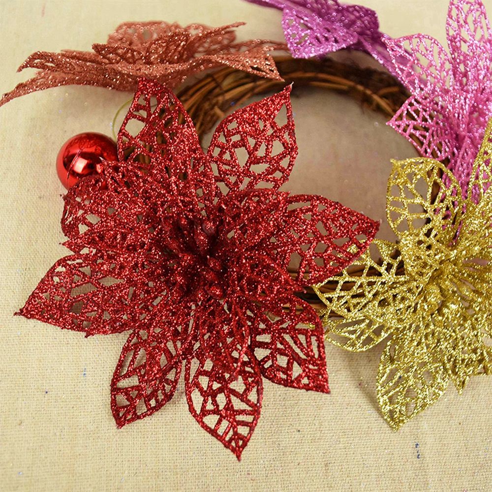 Vòng hoa giả nhiều màu lấp lánh dùng trang trí cây thông giáng sinh có thể tái sử dụng