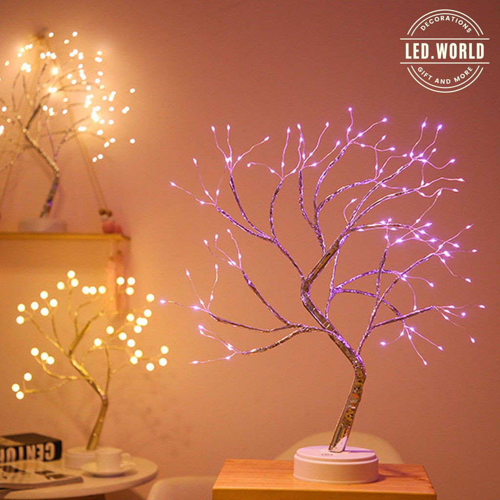 Đèn trang trí phòng khách, phòng ngủ led bonsai có thể uống cong theo ý muốn