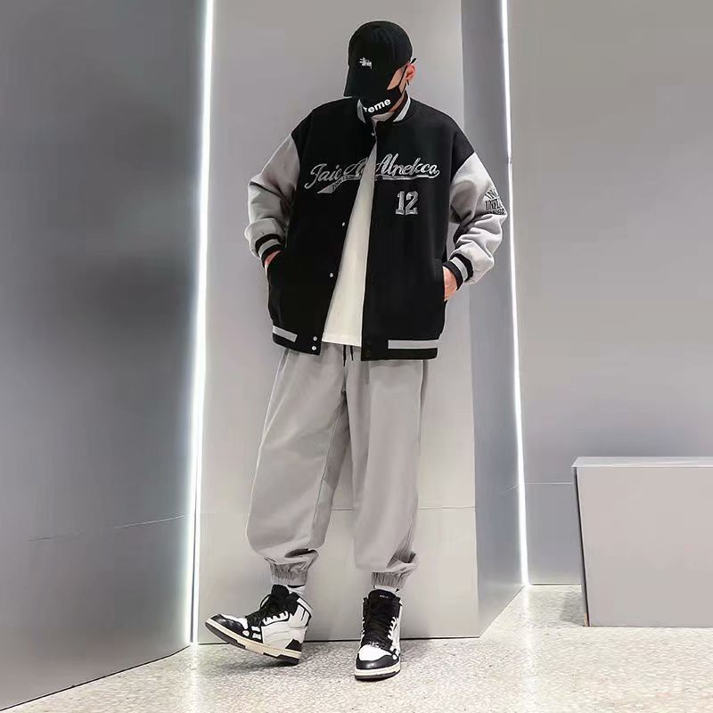 Áo khoác bomber thêu chữ thời trang hàn quốc dành cho nam