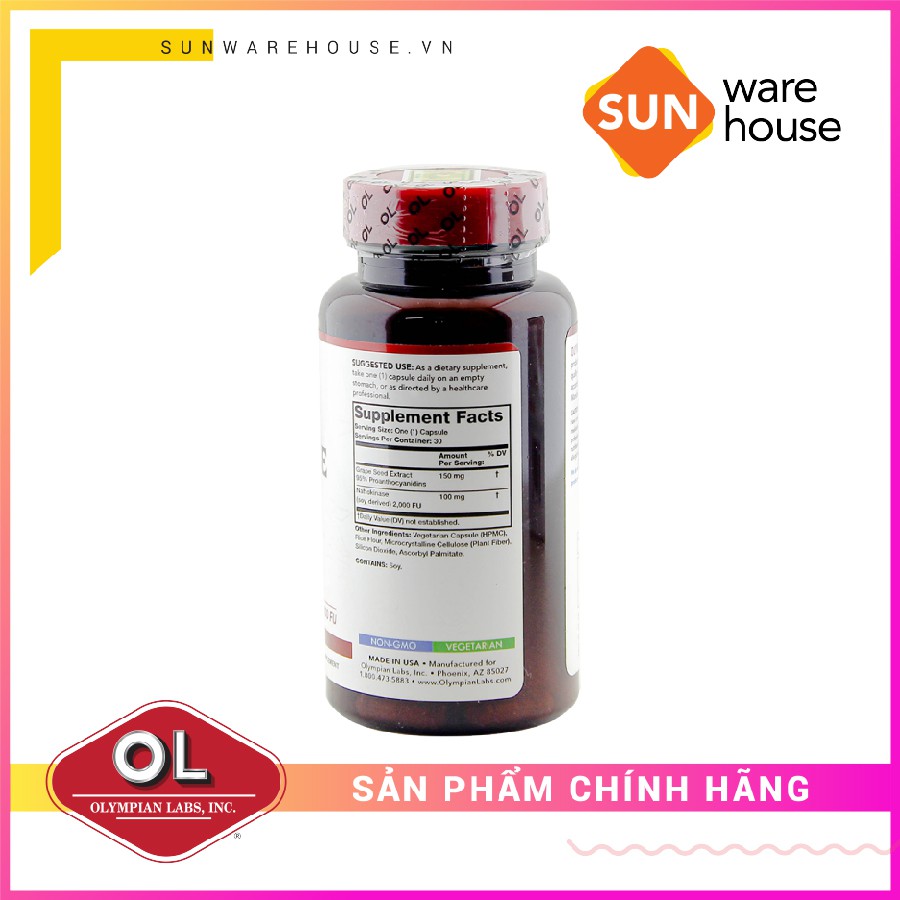 Viên Uống Hỗ Trợ Tránh Tai Biến Mạch Máu Não Olympian labs Nattokinase Complex 30 Viên
