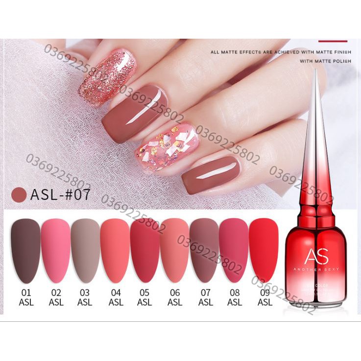 SET Sơn gel AS mã ASL chai đỏ nhọn 15ml siêu HOT