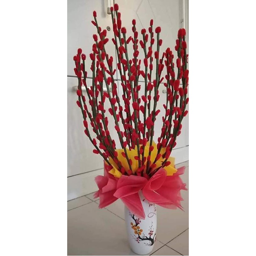 Băng keo sáp làm nụ tầm xuân - quấn cành hoa giấy