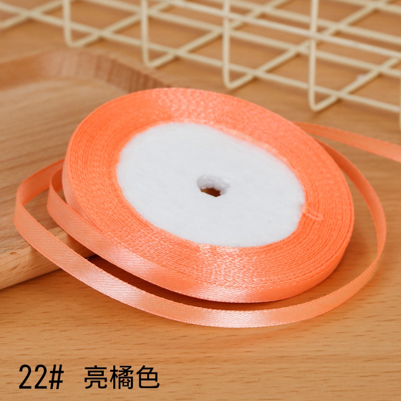 Cuộn ruy băng 25 yard 0.6cm bằng polyester nhiều màu ngọt ngào tùy chọn