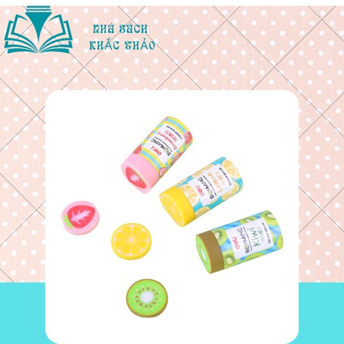 Gôm tẩy hoa quả Deli - 01400 Kiwi, Dâu, Chanh