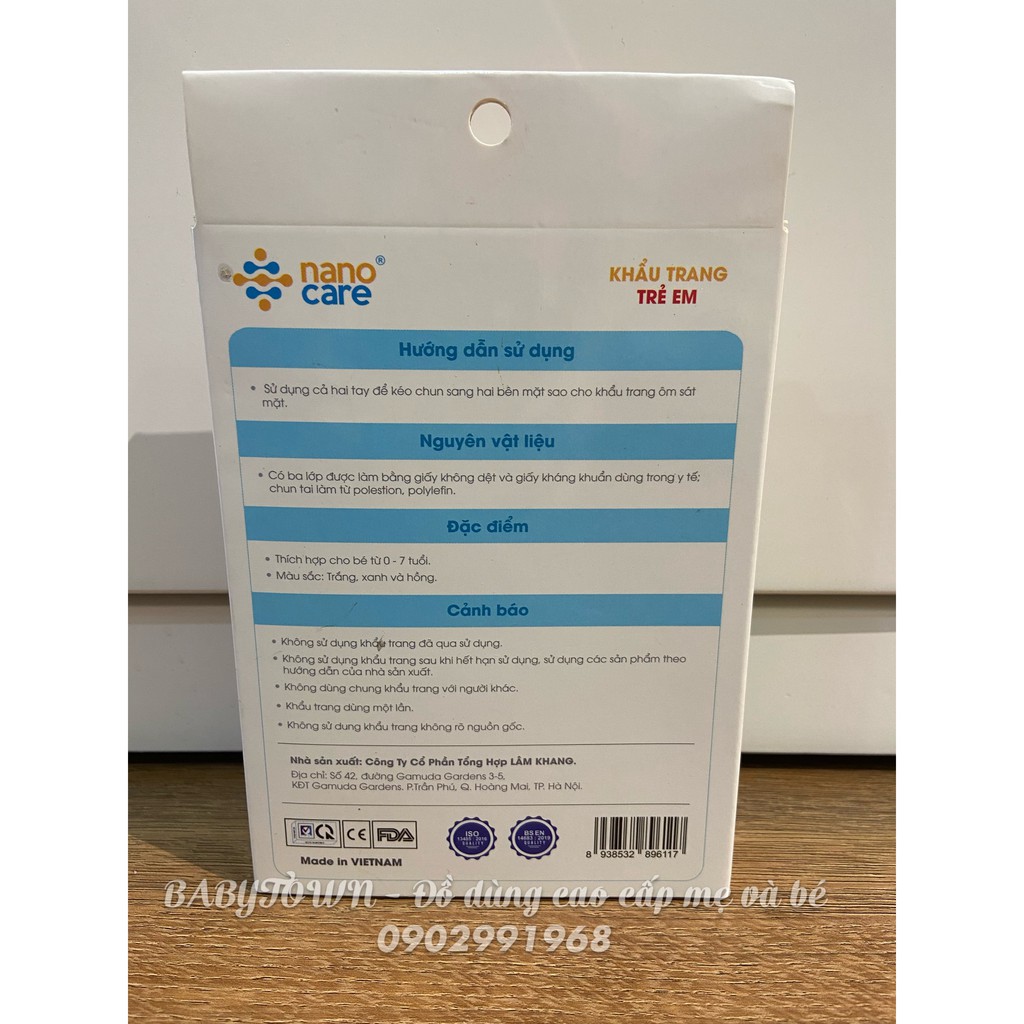 Khẩu trang trẻ em Kids Nanocare