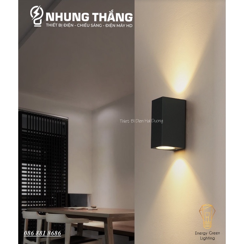 Đèn Hắt Tường Chống Nước 2 Đầu Chiếu Sáng DT-5603 - 10W Ánh Sáng Vàng Thân Nhôm - Chip Led Siêu Sáng - Bảo Hành 1 Năm