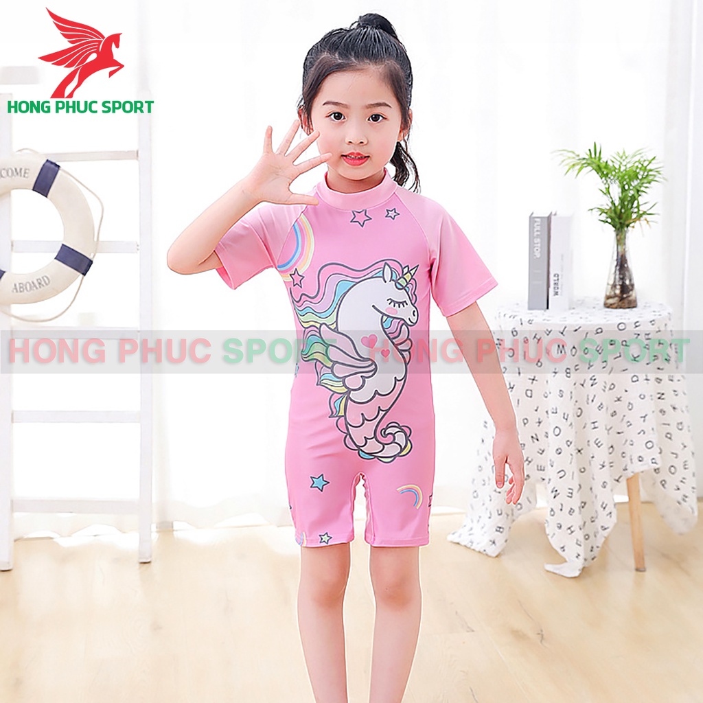 Đồ Bơi Liền Thân Bé Gái Họa Tiết Hồng Hạc Kỳ Lân Hồng Tím Nàng Tiên Cá Công Chúa Elsa Hàng Cao Cấp Loại 1