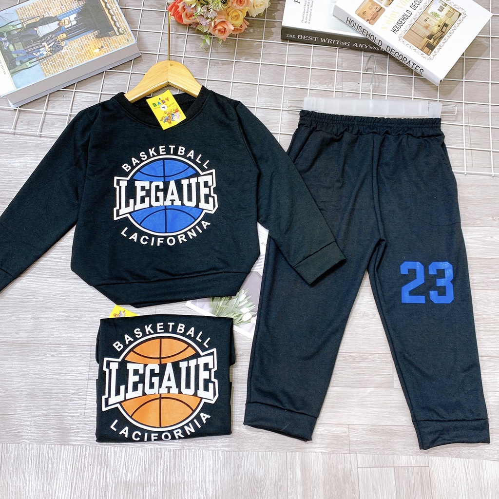 Set bộ quần áo thu đông trẻ em 14-45kg (4-14 tuổi) mẫu 23. Thiết kế năng động, cá tính.MA84