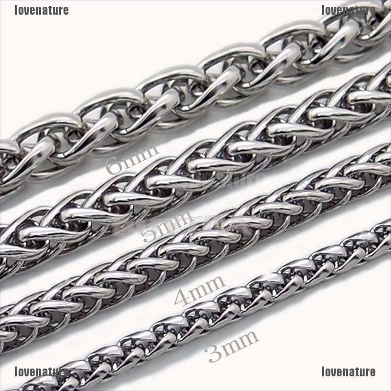 Dây Chuyền Bằng Inox Kiểu Dây Xích Bện 3/4/5/6mm Cho Nam