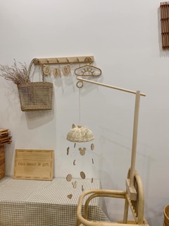 Chuông treo nôi mây và gỗ