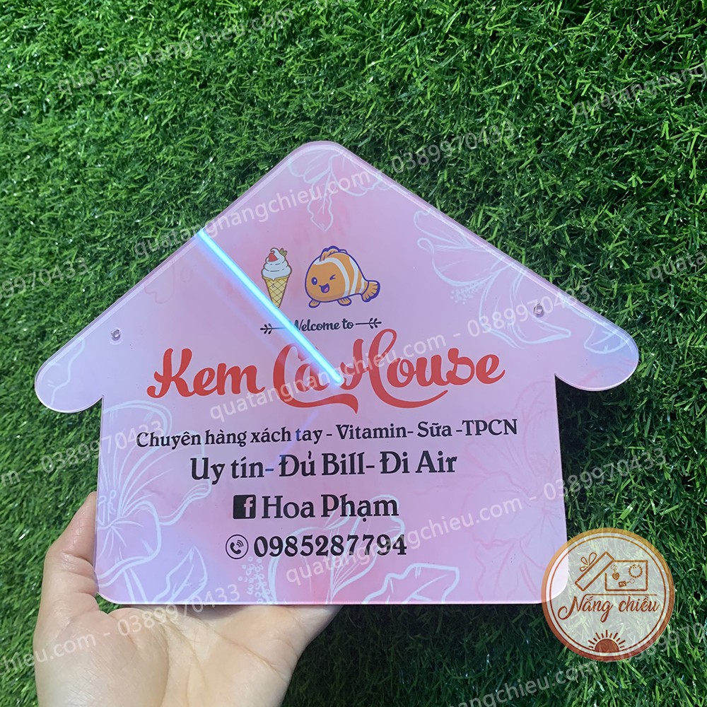 Bảng hiệu hình ngôi nhà_ bảng hiệu decor quán cà phê, trà sữa_ bảng hiệu xinh giá rẻ