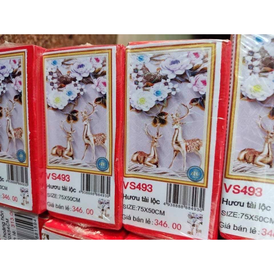 Tranh đính đá 5D Hươu Tài Lộc VS493 - KT: 75x50cm (chưa đính đá)