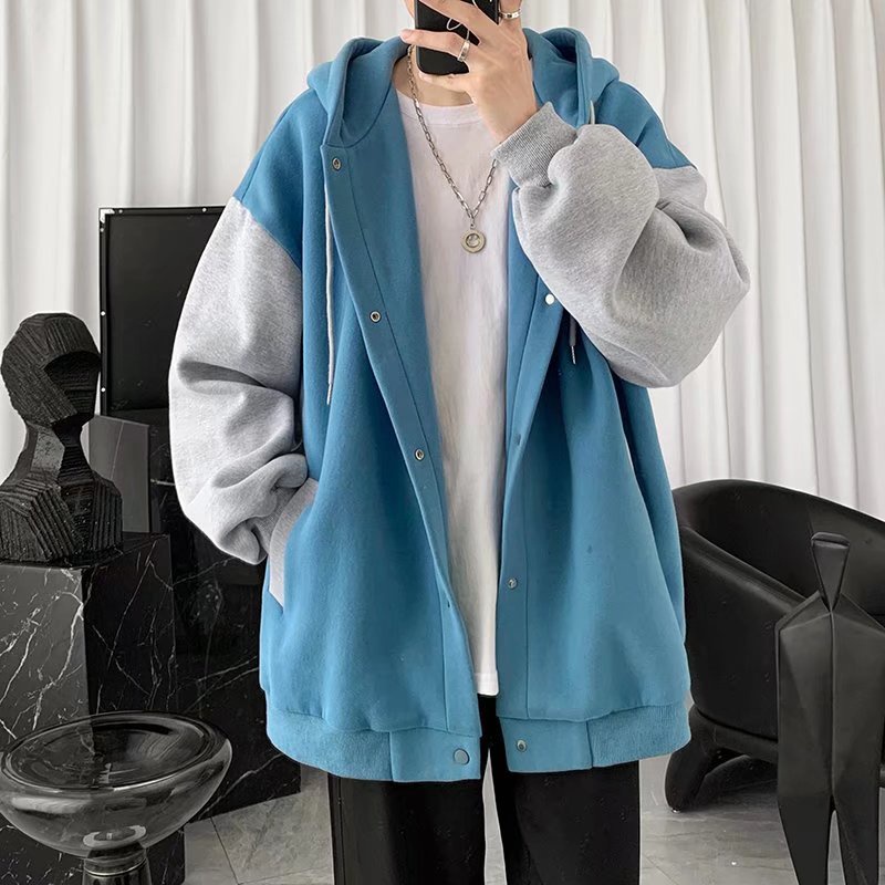 Nối nhung thời trang áo hoodie nam nữ thời trang hàn quốc áo hoodie form rộng simple áo khoác hoodie nữ