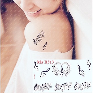 Xăm dán tattoo nốt nhạc B313