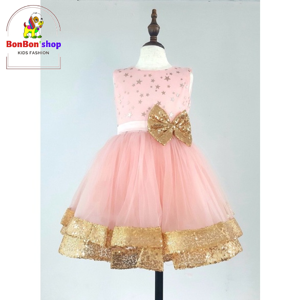 (Kèm video) Đầm công chúa cho bé gái từ 3t-8t
