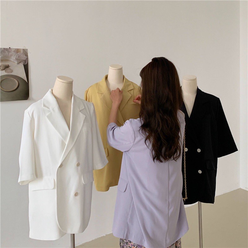 [bunny] Áo blazer cộc tay phong cách nhẹ nhàng
