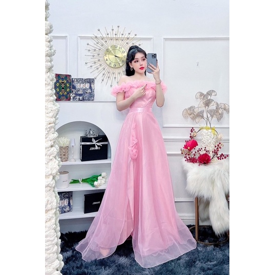 Đầm xoè voan hoa TRIPBLE T DRESS đi biển nơ vai phong cách boho - Free size - MS201Y