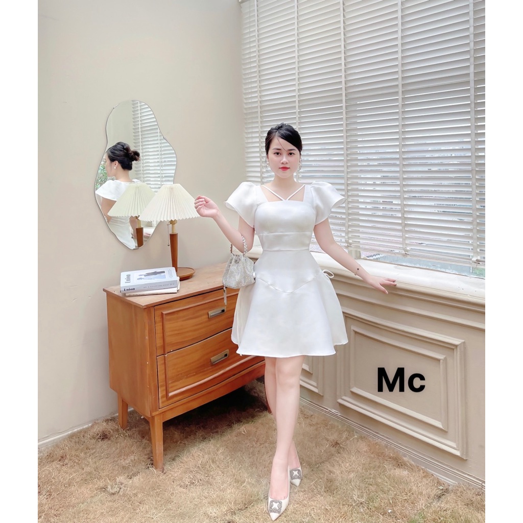 Váy tafta đính nơ eo