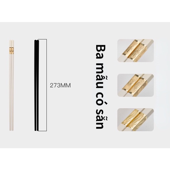 Bộ 1 đôi đũa phong cách Trung Quốc Chống trượt và nhiệt độ cao du lịch xách tay đũa nhà hàng khách sạn bộ đồ ăn