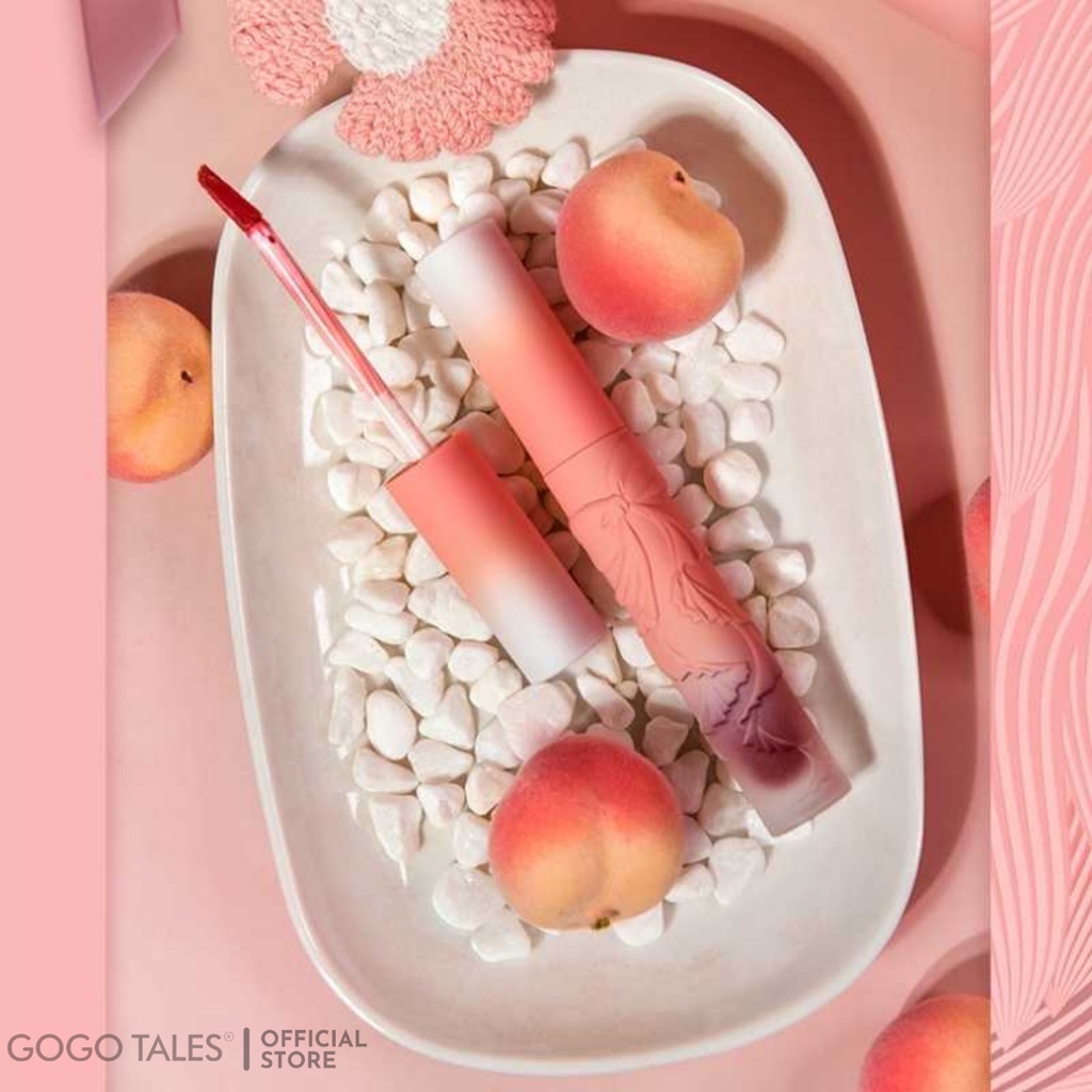 Son môi lì không trôi nơ khắc nổi GOGO TALES Son tint lì nội địa trung mềm mịn lâu trôi GT218