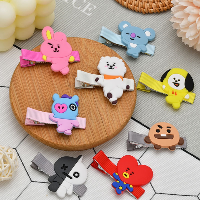Kẹp Tóc Hoạt Hình KPOP BTS BT21 Phong Cách Hàn Quốc