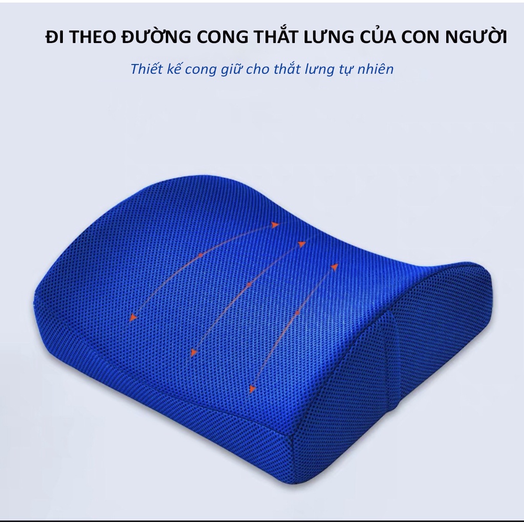 Gối tựa lưng văn phòng CECILA, gối cao su non tựa lưng ghế văn phòng chống đau mỏi lưng cho dân văn phòng, lái xe