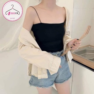 Áo 2 dây sợi bún đen trắng