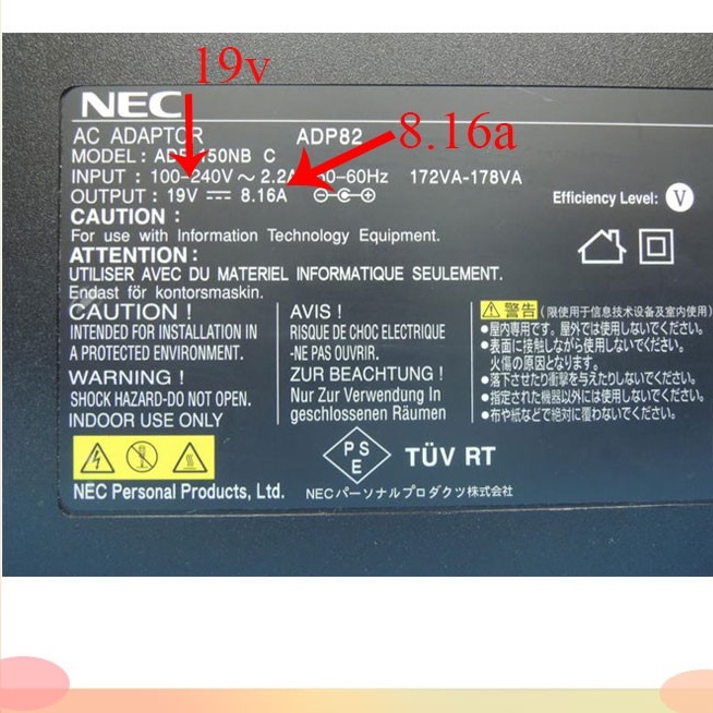 QUA SỬ DỤNG Sạc laptop Nec 19v 8.16a 155w hàng tháo máy xịn