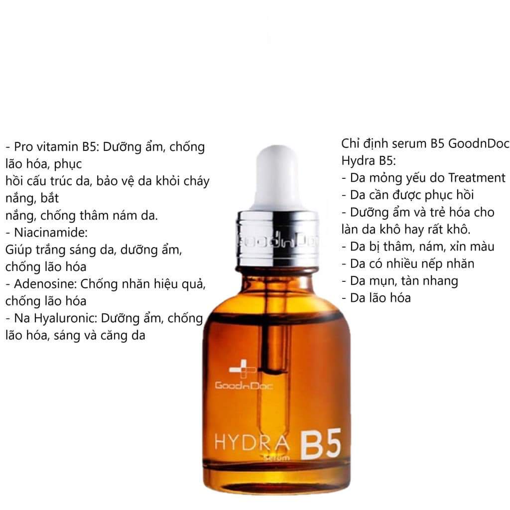 Serum B5 GoodnDoc B5 Hydra Dưỡng Ẩm, Phục Hồi, làm dịu da, làm trắng da, cấp nước