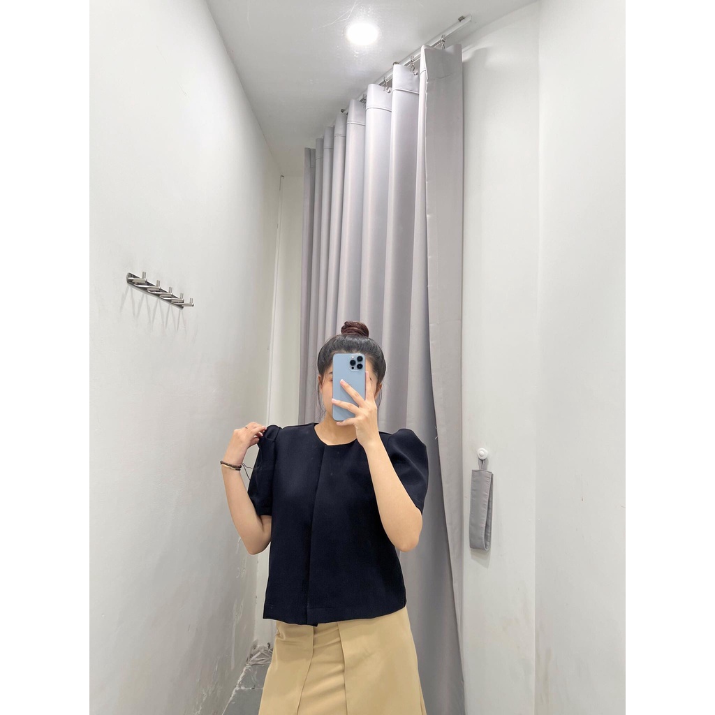 Áo tay phồng nút bấm Freesize