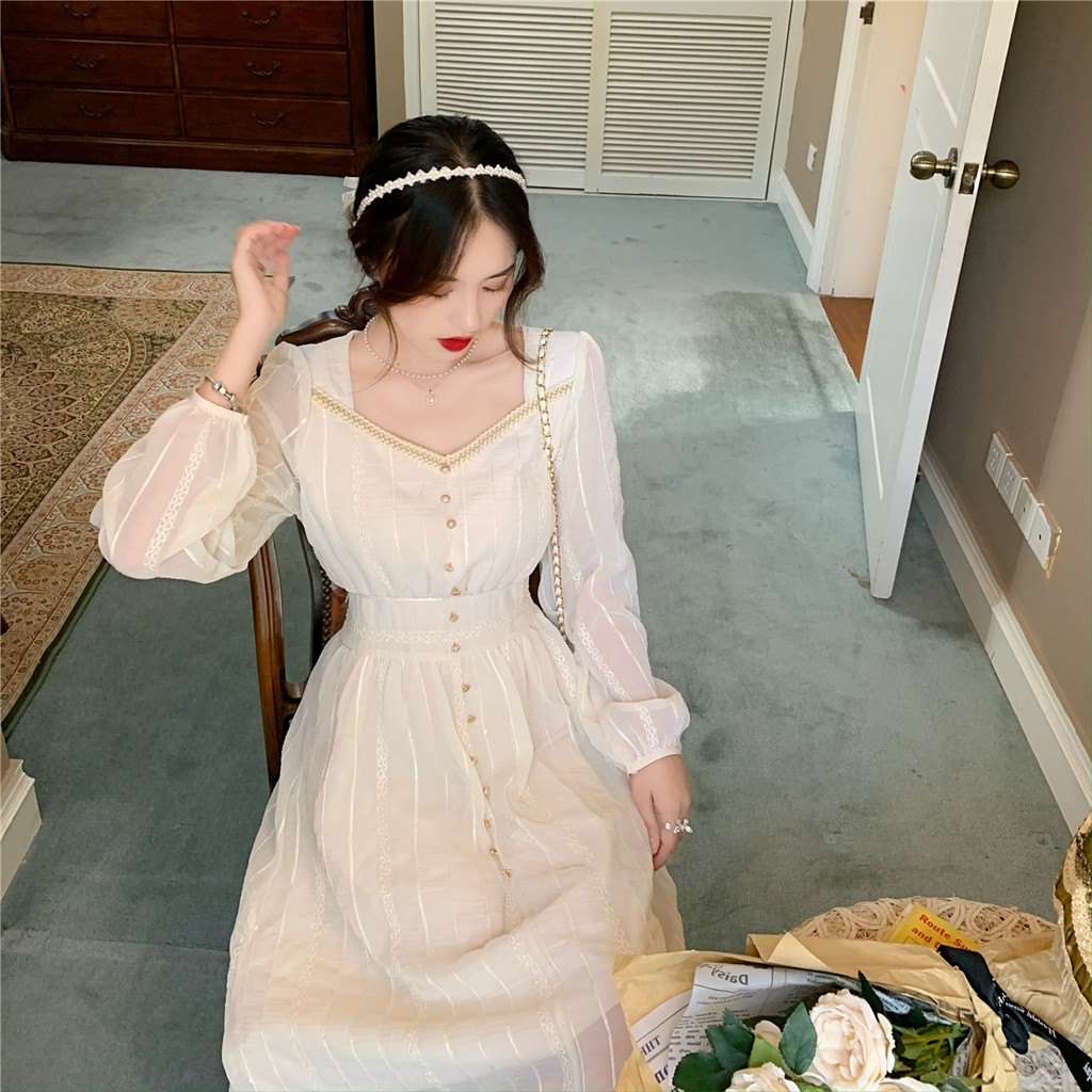 (Order Quảng Châ) Đầm tiểu thư voan dáng dài phong cách thanh lịch | BigBuy360 - bigbuy360.vn