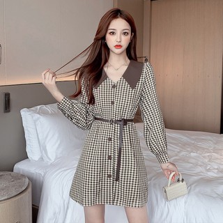 Váy búp bê,đầm búp bê kẻ sọc xuân thu cho nữ