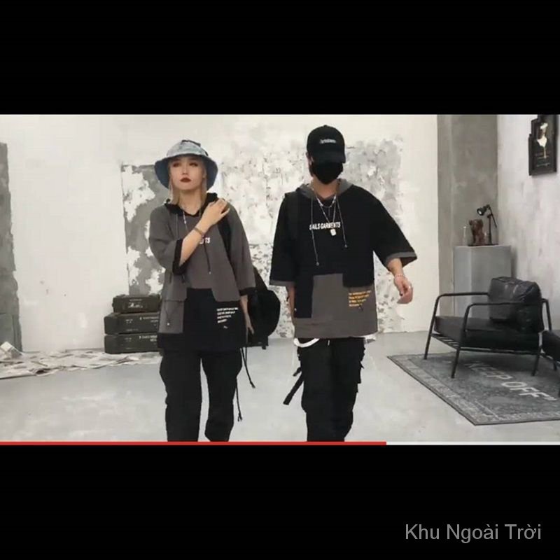 Áo thun unisex hoodie tay ngắn dáng rộng phong cách Hàn Quốc thời trang mùa hè 2022 cho nam và nữ