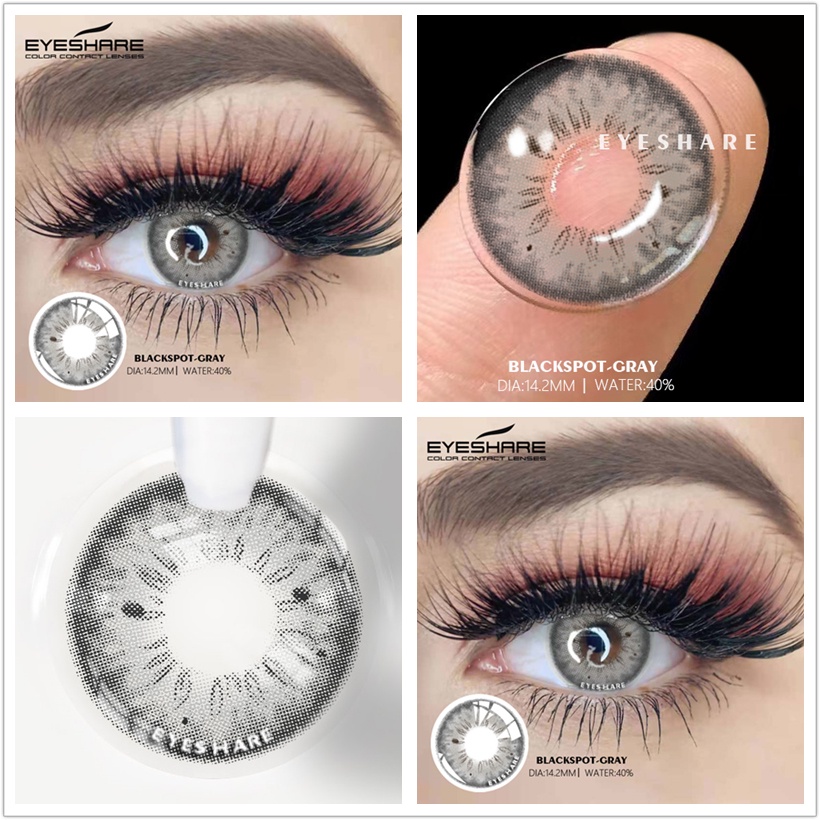 2 Kính Áp Tròng Màu Xanh Tự Nhiên Cho Mắt