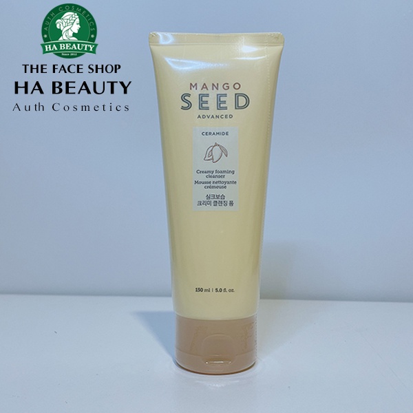 Sữa rửa mặt cấp ẩm sạch sâu se khít lỗ chân lông The Face Shop Mango Seed Creamy Foaming Cleanser 150ml dưỡng ẩm sâu