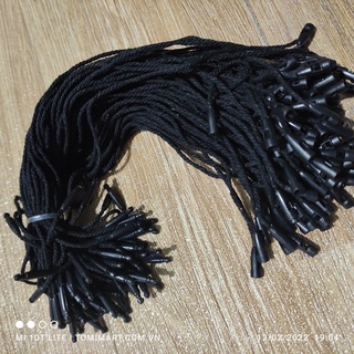 Dây tag treo nhãn mác sợi cotton đen mịn - 100 sợi