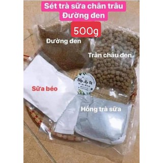 Sét pha trà sữa trân trâu đường đen 5-6 người uống