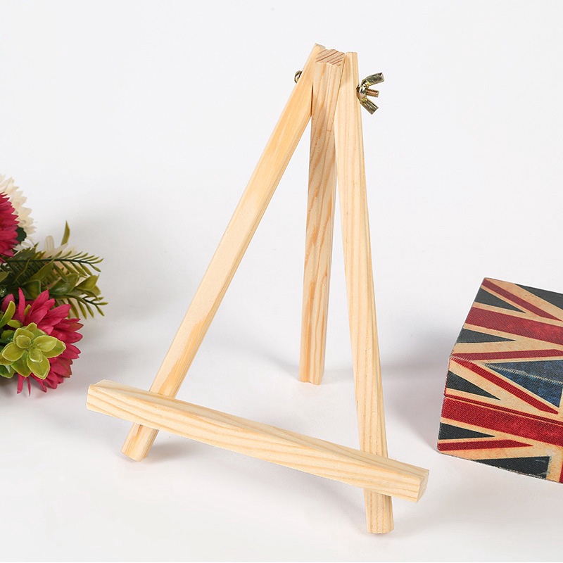 Giá Đỡ Ba Chân Mini Bằng Gỗ Dùng Trưng Bày Ảnh / Bưu Thiếp / Điện Thoại Để Bàn Trang Trí Tiệc Cưới