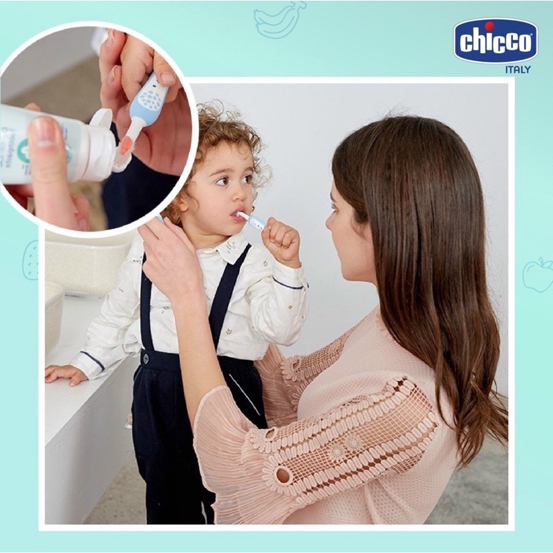 Kem đánh răng Chicco hương Dâu 12M+/Chuối-táo 6m+