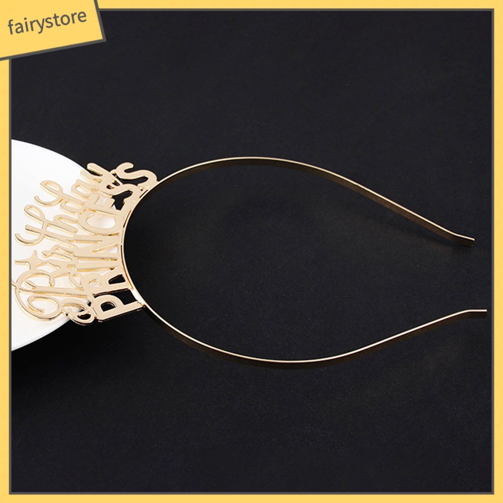 Băng Đô Cài Tóc Đính Đá Tạo Kiểu Chữ Happy Birthday Cho Bé Gái