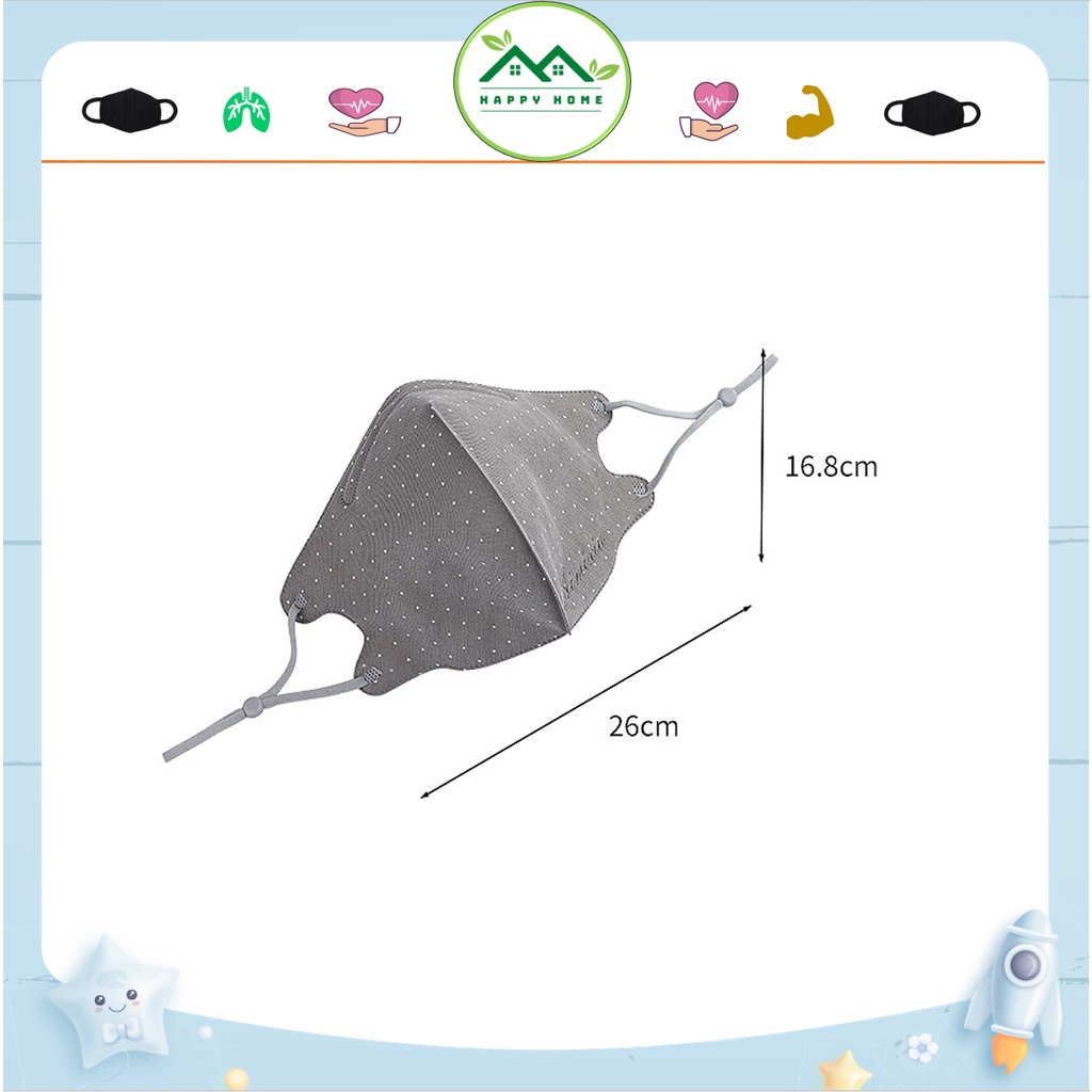 Khẩu trang chống bụi mịn, chống tia UV thông thoáng họa tiết chấm bi thời trang