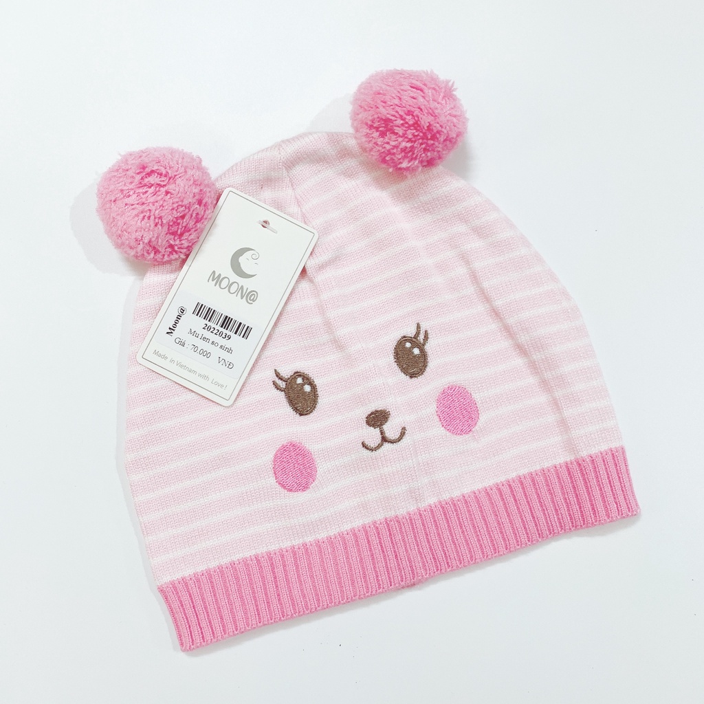 MŨ LEN SƠ SINH MOON@ CHO BÉ TỪ 0-6M, 6-12M MỀM MỊN, GIỮ ẤM TỐT