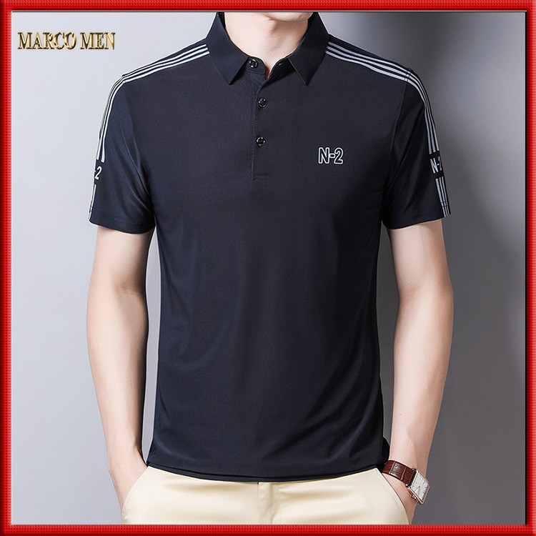 Áo thun nam Polo phối kẻ vải cá sấu thun lạnh CAO CẤP PL001 | BigBuy360 - bigbuy360.vn