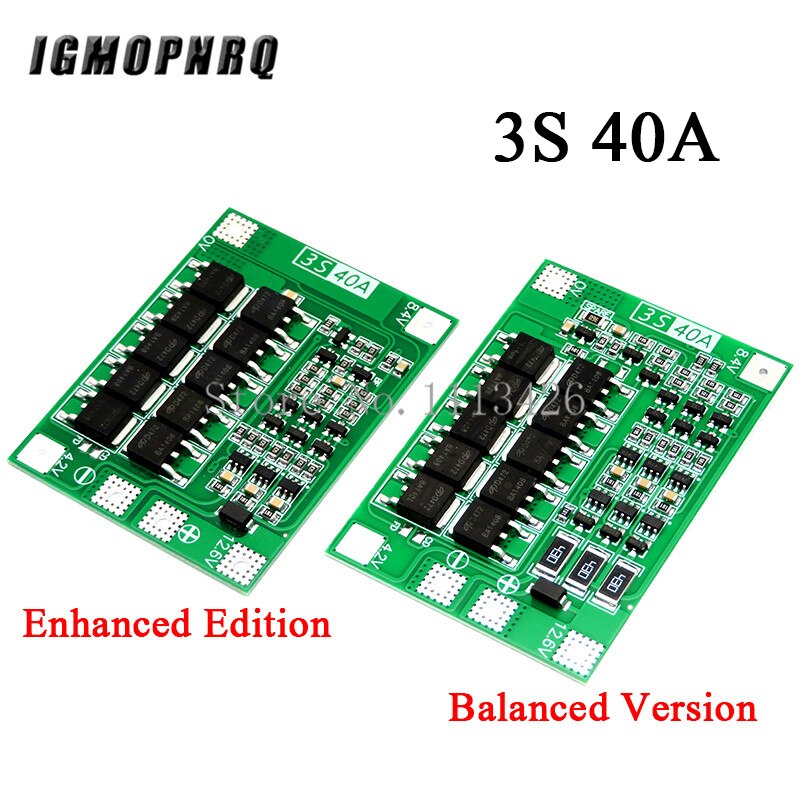 Bảng Mạch Bảo Vệ Pin Lithium 3s 40a Bms 11.1v 12.6v 18650 Chất Lượng Cao