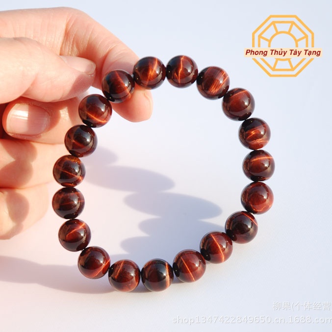 Vòng tay phong thủy Mắt hổ nâu đỏ VIP tài lộc may mắn 8 - 10 - 12 li - Phong Thủy Tây Tạng